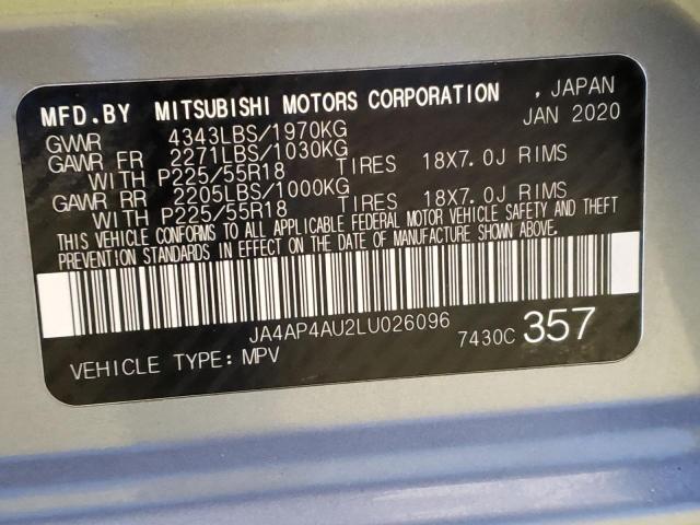 Photo 13 VIN: JA4AP4AU2LU026096 - MITSUBISHI OUTLANDER 