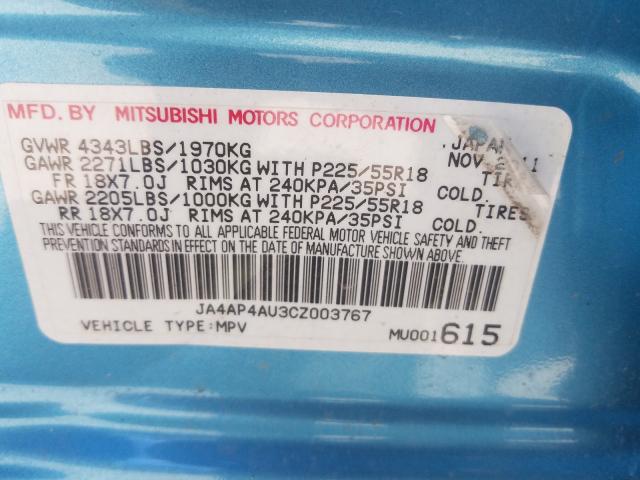 Photo 9 VIN: JA4AP4AU3CZ003767 - MITSUBISHI OUTLANDER 