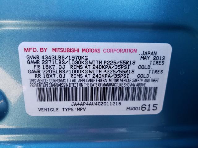 Photo 9 VIN: JA4AP4AU4CZ011215 - MITSUBISHI OUTLANDER 