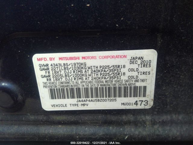 Photo 8 VIN: JA4AP4AU5BZ007205 - MITSUBISHI OUTLANDER SPORT 