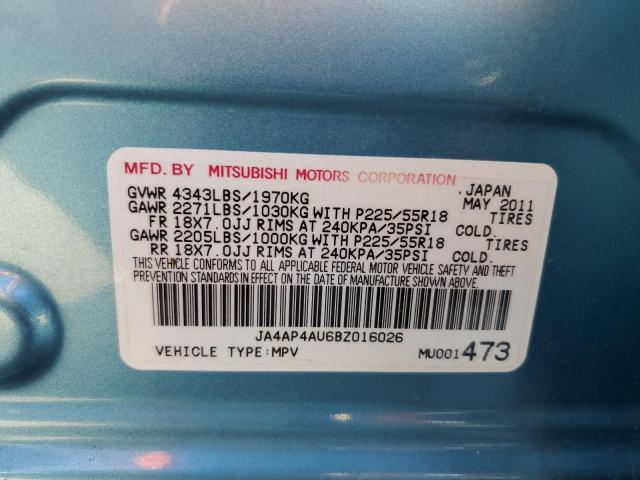 Photo 12 VIN: JA4AP4AU6BZ016026 - MITSUBISHI OUTLANDER 