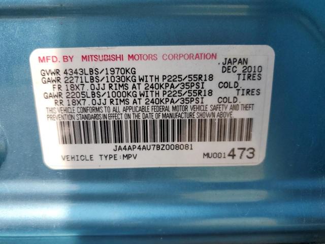 Photo 11 VIN: JA4AP4AU7BZ008081 - MITSUBISHI OUTLANDER 