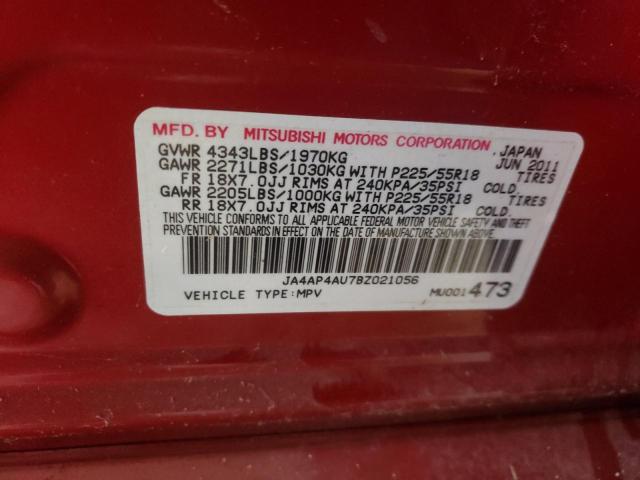 Photo 9 VIN: JA4AP4AU7BZ021056 - MITSUBISHI OUTLANDER 