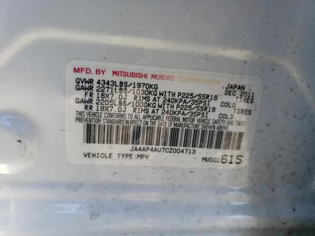 Photo 12 VIN: JA4AP4AU7CZ004713 - MITSUBISHI OUTLANDER 