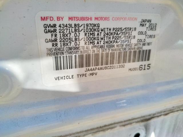 Photo 9 VIN: JA4AP4AU8CZ011332 - MITSUBISHI OUTLANDER 