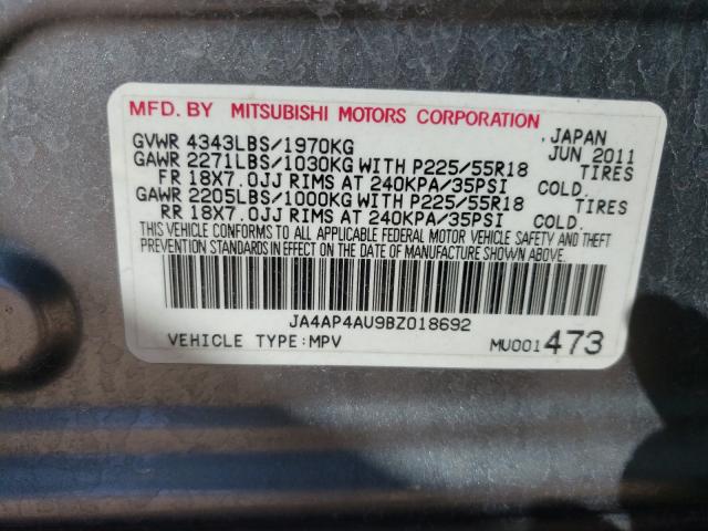 Photo 9 VIN: JA4AP4AU9BZ018692 - MITSUBISHI OUTLANDER 