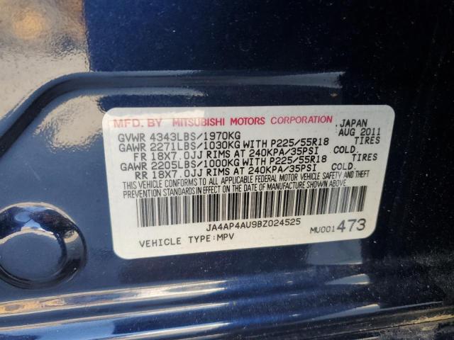 Photo 12 VIN: JA4AP4AU9BZ024525 - MITSUBISHI OUTLANDER 