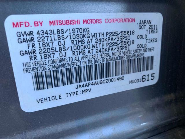 Photo 9 VIN: JA4AP4AU9CZ001490 - MITSUBISHI OUTLANDER 