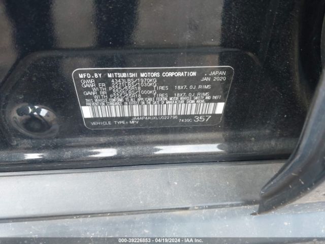 Photo 8 VIN: JA4AP4AUXLU022796 - MITSUBISHI OUTLANDER SPORT 