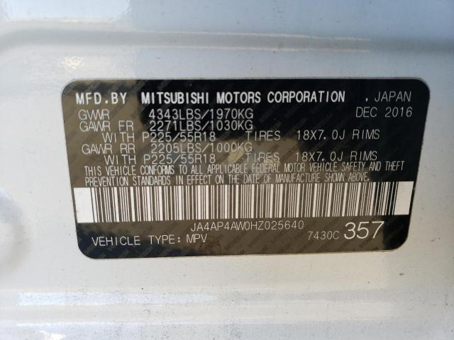 Photo 11 VIN: JA4AP4AW0HZ025640 - MITSUBISHI OUTLANDER 