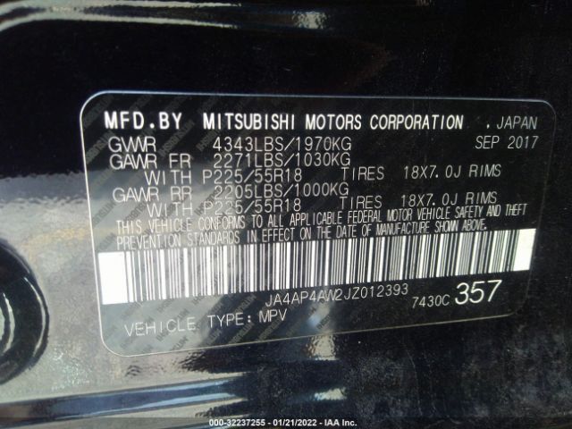 Photo 8 VIN: JA4AP4AW2JZ012393 - MITSUBISHI OUTLANDER SPORT 