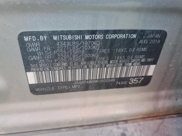 Photo 12 VIN: JA4AP4AW9KU000546 - MITSUBISHI OUTLANDER 