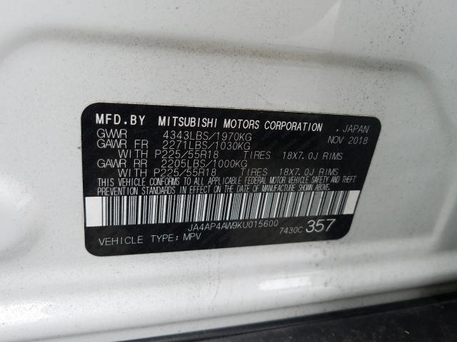 Photo 9 VIN: JA4AP4AW9KU015600 - MITSUBISHI OUTLANDER 