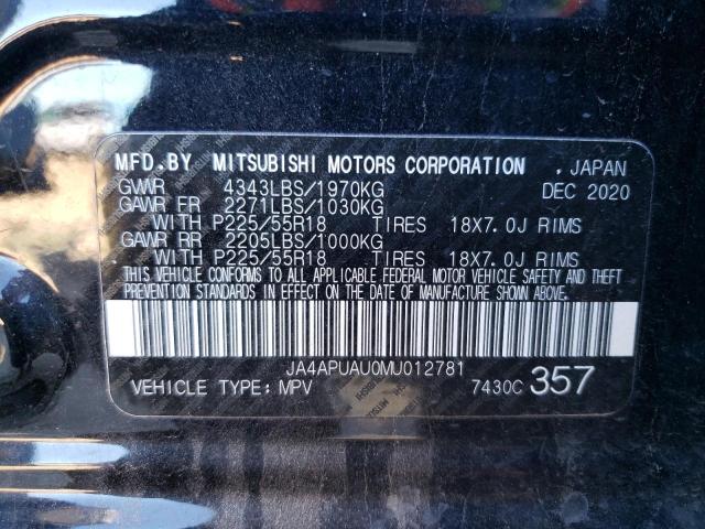 Photo 11 VIN: JA4APUAU0MU012781 - MITSUBISHI OUTLANDER 