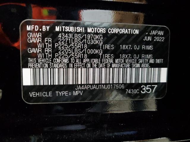 Photo 13 VIN: JA4APUAU1NU017506 - MITSUBISHI OUTLANDER 