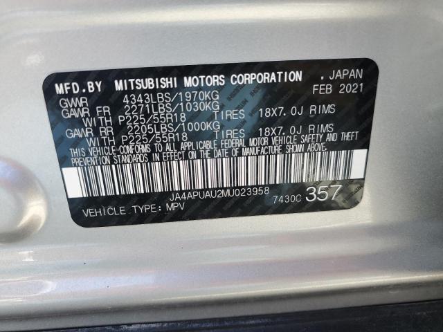 Photo 12 VIN: JA4APUAU2MU023958 - MITSUBISHI OUTLANDER 