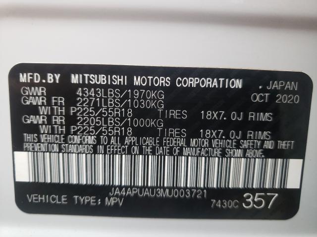 Photo 9 VIN: JA4APUAU3MU003721 - MITSUBISHI OUTLANDER 