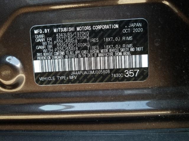 Photo 9 VIN: JA4APUAU3MU005808 - MITSUBISHI OUTLANDER 