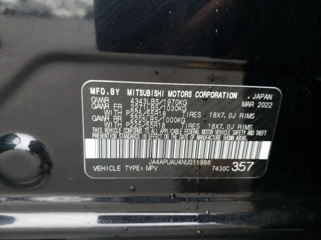 Photo 12 VIN: JA4APUAU4NU011988 - MITSUBISHI OUTLANDER 