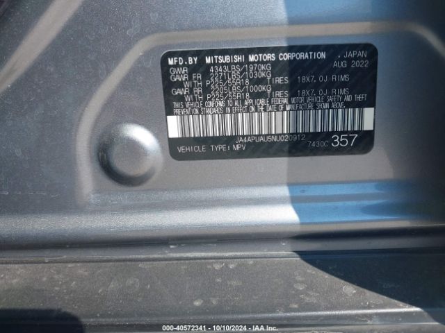 Photo 8 VIN: JA4APUAU5NU020912 - MITSUBISHI OUTLANDER SPORT 