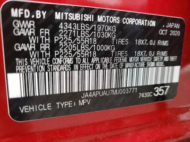 Photo 9 VIN: JA4APUAU7MU003771 - MITSUBISHI OUTLANDER 