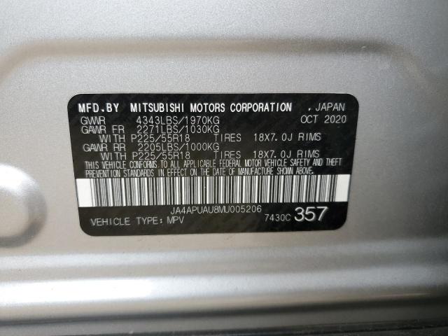 Photo 12 VIN: JA4APUAU8MU005206 - MITSUBISHI OUTLANDER 