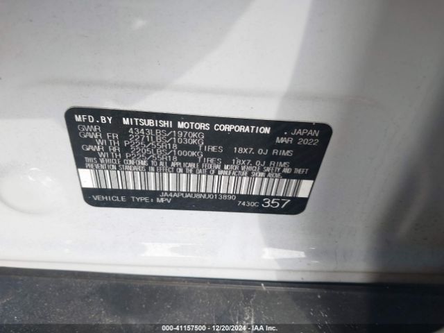 Photo 8 VIN: JA4APUAU8NU013890 - MITSUBISHI OUTLANDER SPORT 