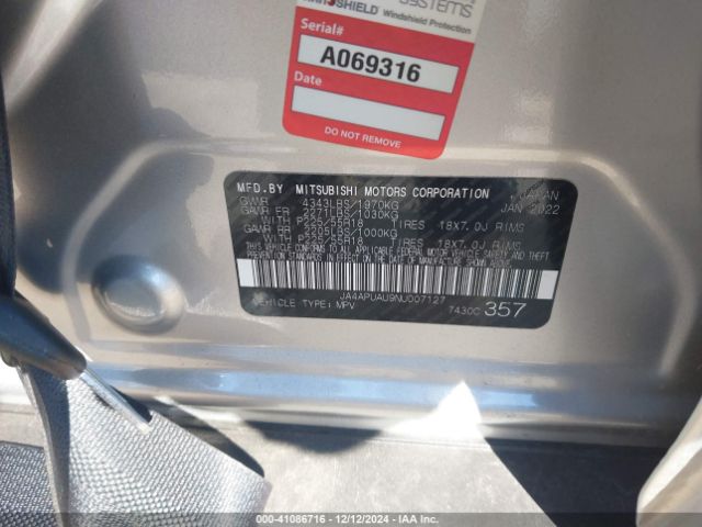 Photo 8 VIN: JA4APUAU9NU007127 - MITSUBISHI OUTLANDER SPORT 