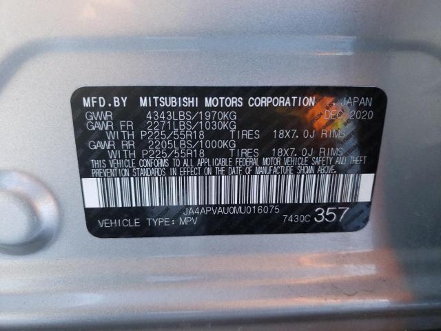 Photo 9 VIN: JA4APVAU0MU016075 - MITSUBISHI OUTLANDER 