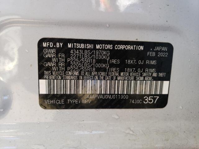 Photo 12 VIN: JA4APVAU0NU011900 - MITSUBISHI OUTLANDER 