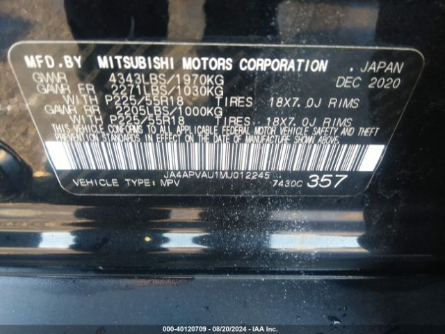 Photo 8 VIN: JA4APVAU1MU012245 - MITSUBISHI OUTLANDER SPORT 