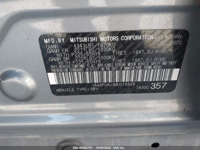 Photo 8 VIN: JA4APVAU3MU015826 - MITSUBISHI OUTLANDER SPORT 