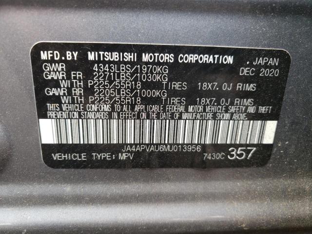 Photo 9 VIN: JA4APVAU6MU013956 - MITSUBISHI OUTLANDER 