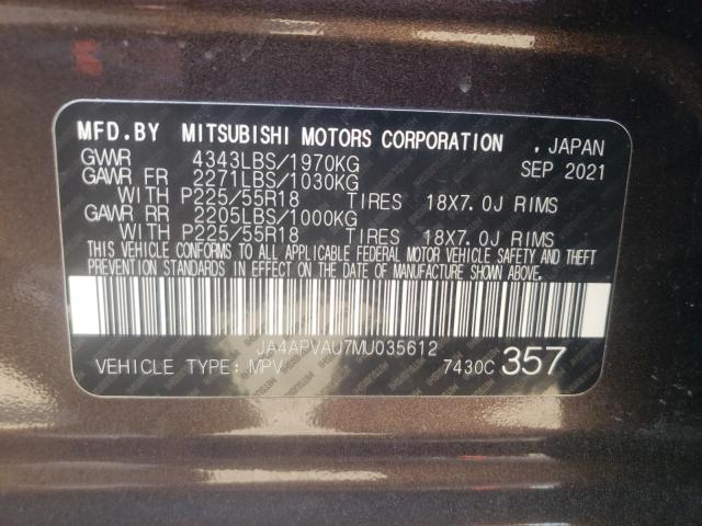 Photo 9 VIN: JA4APVAU7MU035612 - MITSUBISHI OUTLANDER 