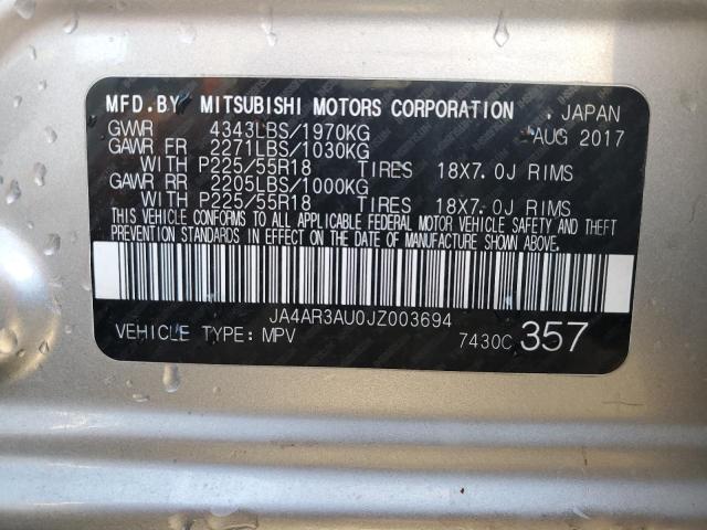 Photo 11 VIN: JA4AR3AU0JZ003694 - MITSUBISHI OUTLANDER 