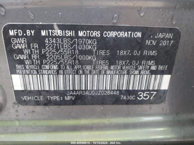 Photo 8 VIN: JA4AR3AU0JZ028448 - MITSUBISHI OUTLANDER SPORT 