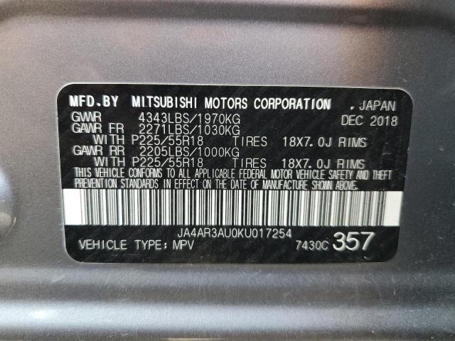 Photo 11 VIN: JA4AR3AU0KU017254 - MITSUBISHI OUTLANDER 