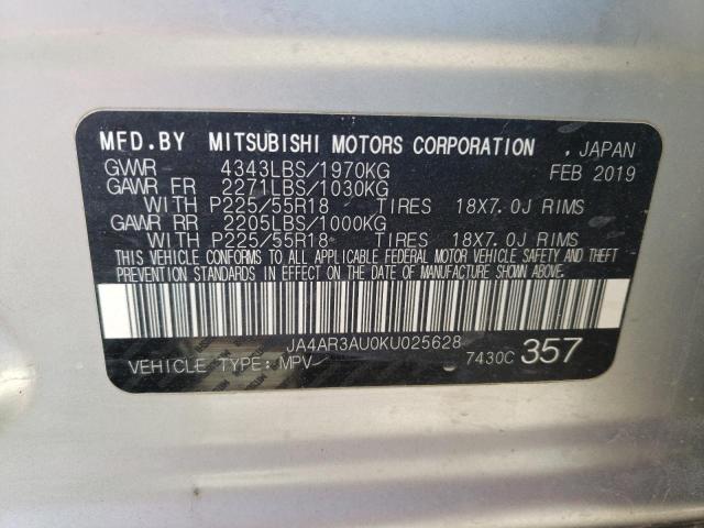 Photo 11 VIN: JA4AR3AU0KU025628 - MITSUBISHI OUTLANDER 