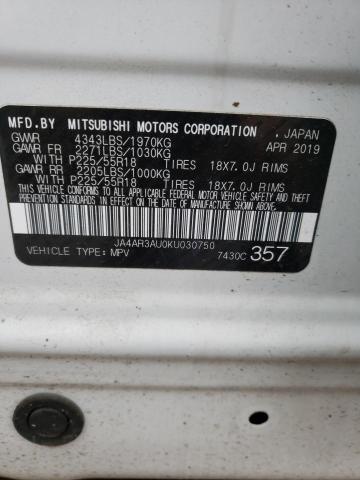 Photo 12 VIN: JA4AR3AU0KU030750 - MITSUBISHI OUTLANDER 