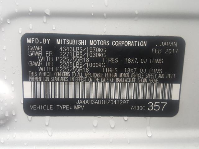 Photo 9 VIN: JA4AR3AU1HZ041297 - MITSUBISHI OUTLANDER 