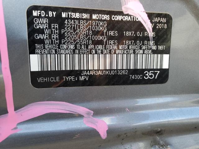 Photo 11 VIN: JA4AR3AU1KU013262 - MITSUBISHI OUTLANDER 