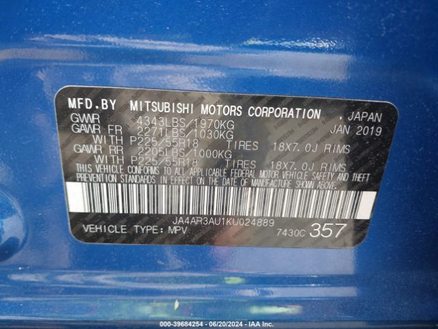 Photo 8 VIN: JA4AR3AU1KU024889 - MITSUBISHI OUTLANDER SPORT 