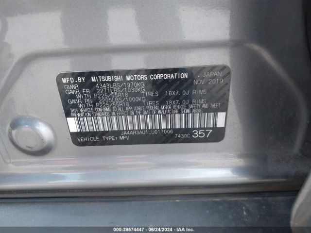 Photo 8 VIN: JA4AR3AU1LU017006 - MITSUBISHI OUTLANDER SPORT 