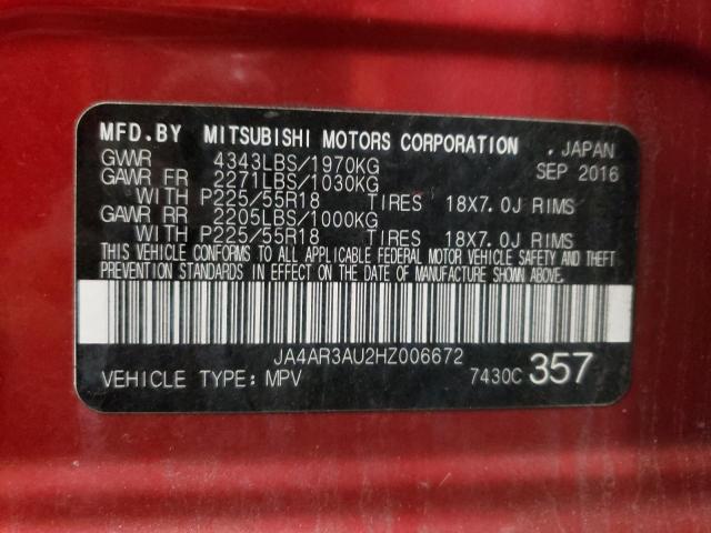 Photo 11 VIN: JA4AR3AU2HZ006672 - MITSUBISHI OUTLANDER 