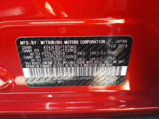 Photo 9 VIN: JA4AR3AU2JU006660 - MITSUBISHI OUTLANDER 