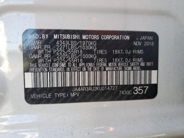 Photo 12 VIN: JA4AR3AU2KU014727 - MITSUBISHI OUTLANDER 