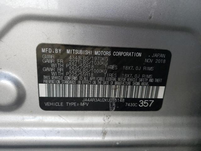 Photo 9 VIN: JA4AR3AU2KU015148 - MITSUBISHI OUTLANDER 