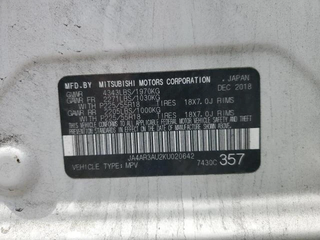 Photo 13 VIN: JA4AR3AU2KU020642 - MITSUBISHI OUTLANDER 