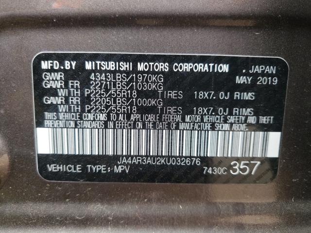 Photo 9 VIN: JA4AR3AU2KU032676 - MITSUBISHI OUTLANDER 