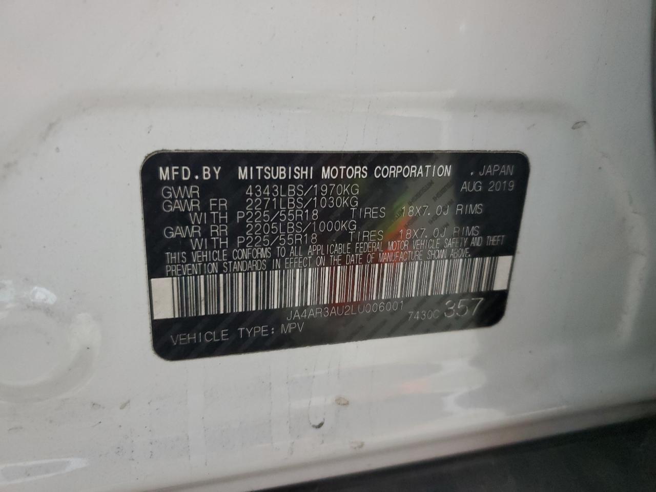 Photo 13 VIN: JA4AR3AU2LU006001 - MITSUBISHI OUTLANDER 